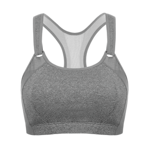 Side angle of pink wire-free sports bra with wide underband and smooth cups - MissFine