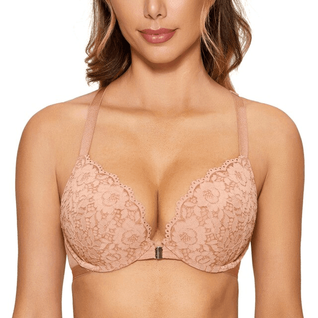 חזיית תחרה מרופדת עם סגירה עדינה מקדימה - לה איסלה