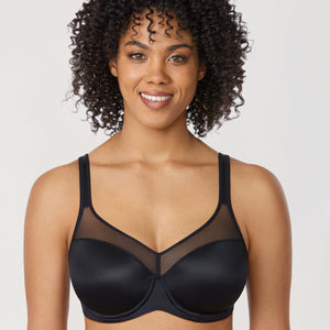 Side angle showing sage green padded full cup bra with underwire shaping - MissFine