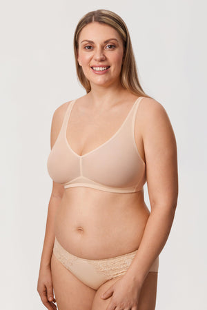 Side angle showing minimizing profile and full coverage cups on plus-size bra - MissFine