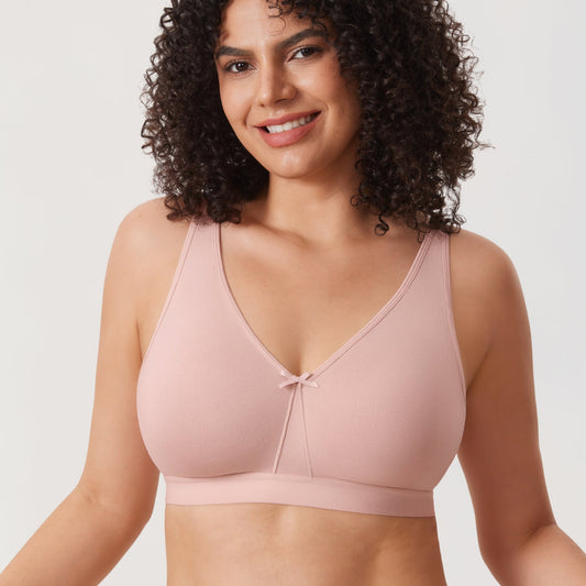 Soft Cotton Wire-Free Bra for Gentle Look