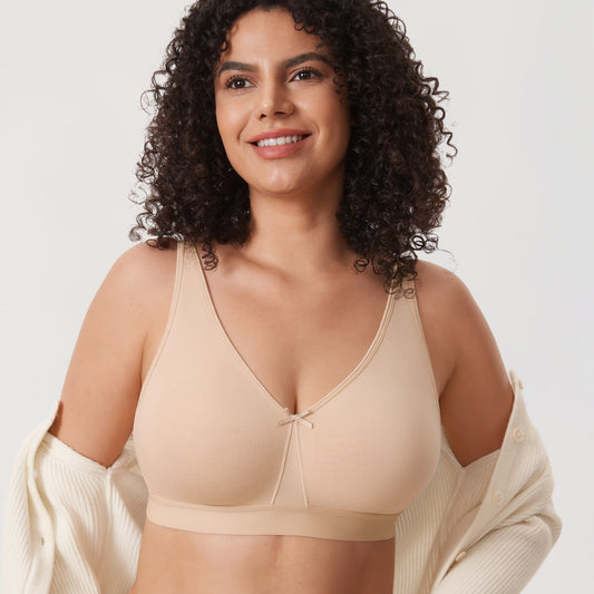 Soft Cotton Wire-Free Bra for Gentle Look