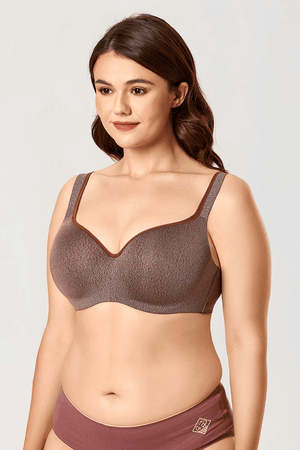 Back view of teal bra with wide band, hook-and-eye closure and adjustable straps - MissFine