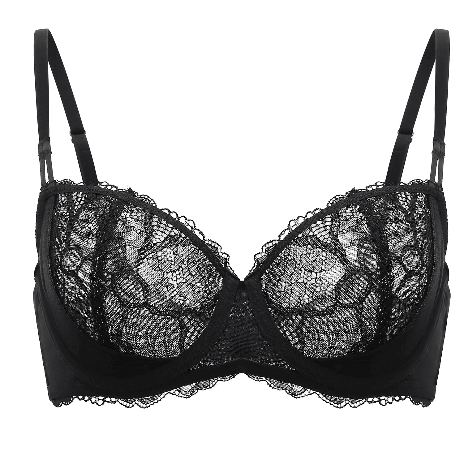 Side angle of purple underwired padded bra showing smooth molded cups and adjustable straps - MissFine