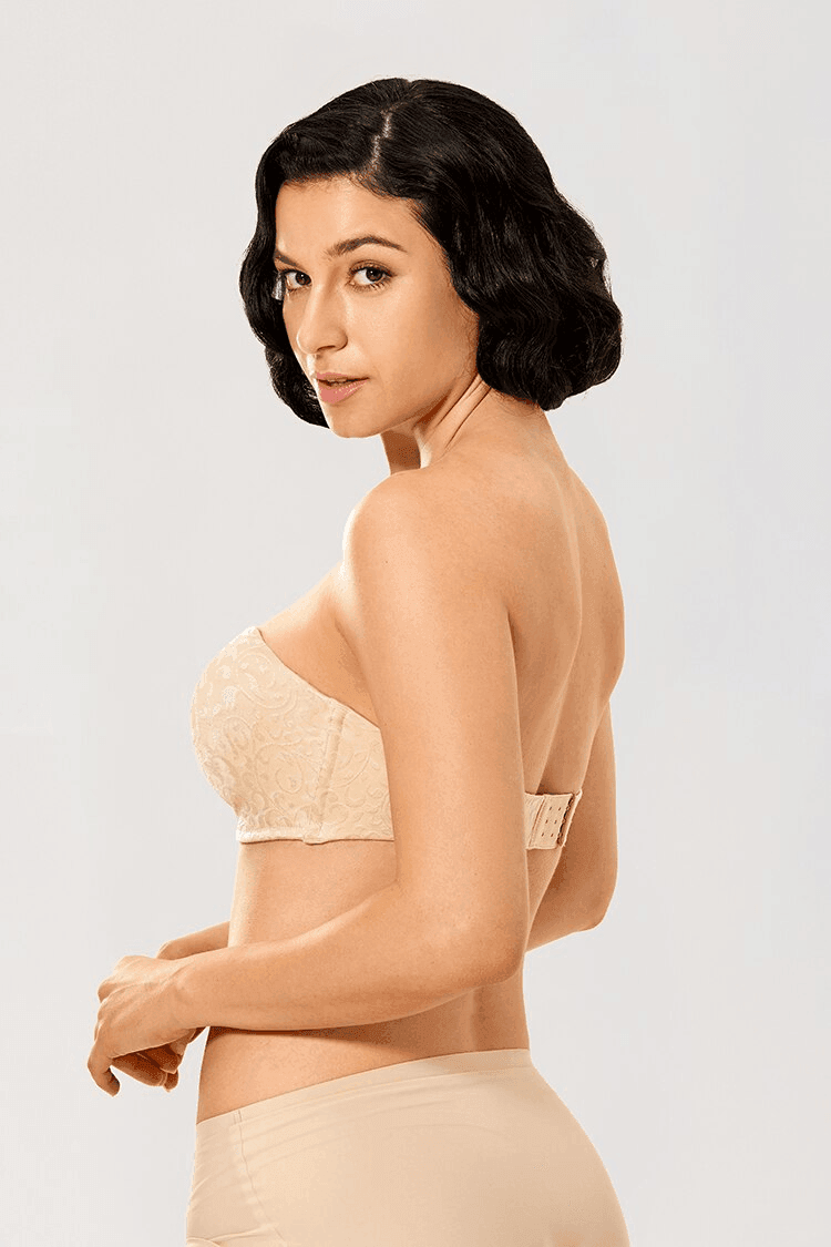 חזיית סטרפלס מינימייזר בהדפס יווני עתיק עם עצם - לה איסלה