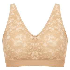 Cotton Front view of black full cup cotton bra with V-neck and small bow detail - MissFine