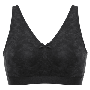 Cotton Side angle of wireless full cup cotton bra showing wide supportive straps - MissFine