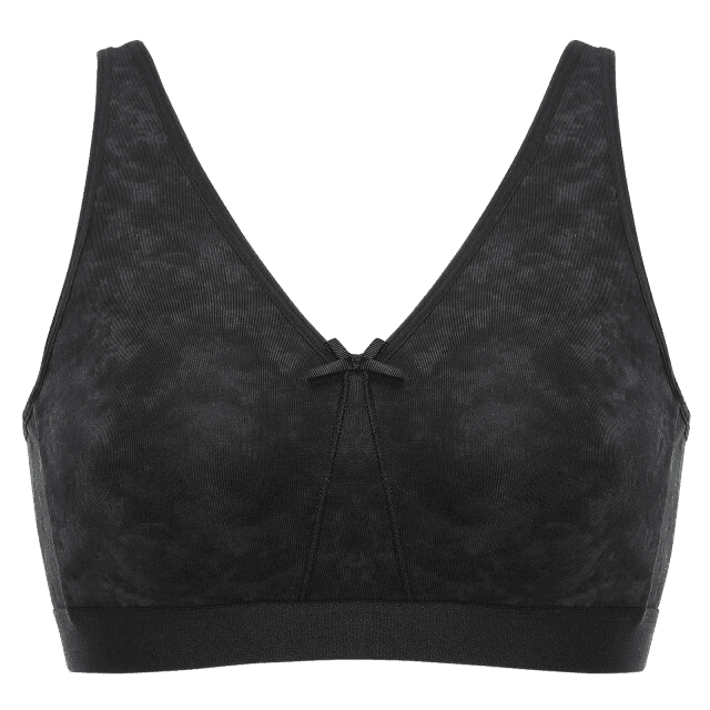 Cotton Side angle of wireless full cup cotton bra showing wide supportive straps - MissFine