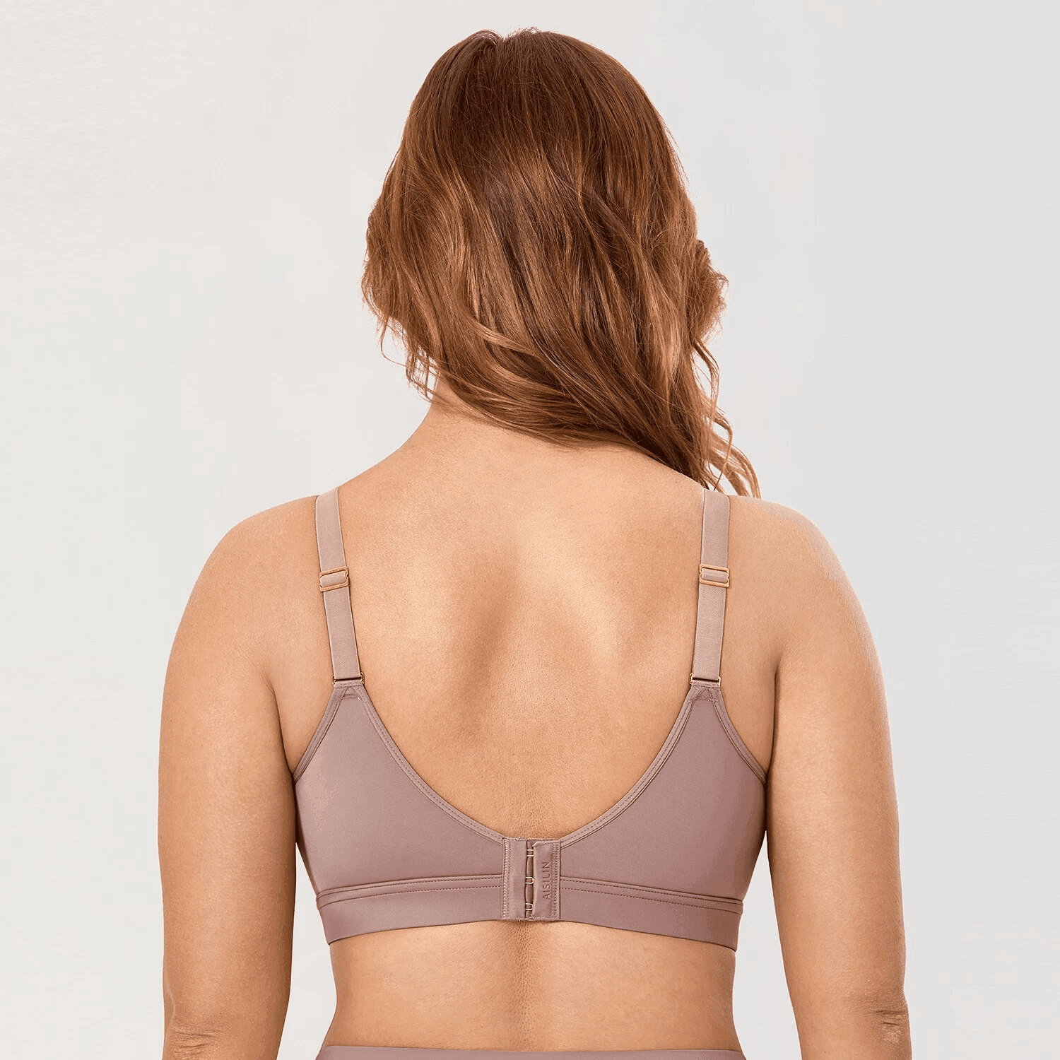 Back view showing wide band, adjustable straps and multi-hook back closure for support - MissFine
