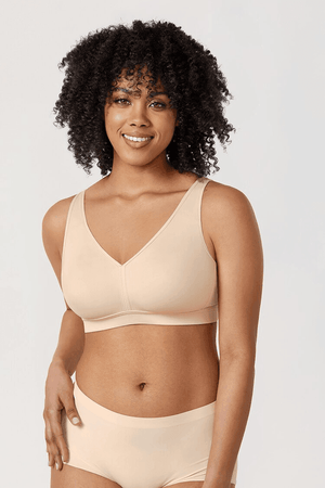 Close-up of wide underband and posture-supportive construction in nude color - MissFine