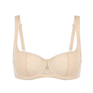 Back view of black bra with hook-and-eye back closure and smooth mesh band - MissFine