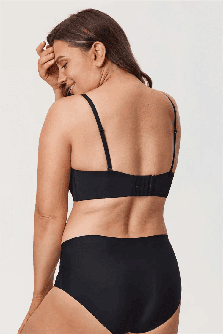 חזיית סטרפלס שחורה עם עצם לחזה שופע ולהופעה נשית סקסית שלך - לה איסלה