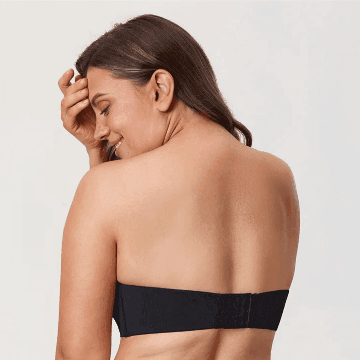 חזיית סטרפלס שחורה עם עצם לחזה שופע ולהופעה נשית סקסית שלך - לה איסלה