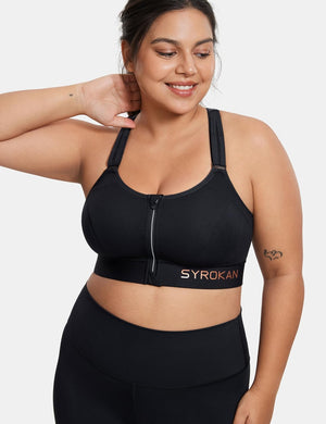 Side angle of wireless full cup sports bra showing molded cups and elastic underband - MissFine