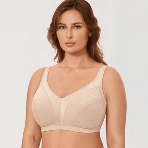 Side angle showing underwire support and smoothing full coverage cups on plus size bra - MissFine