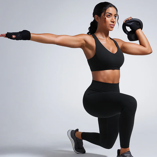 V-Neck Sports Bra with Adjustable Straps