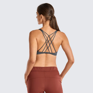 Strappy Sports Bra - Six Strap Design, Low Cut