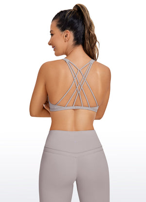 Strappy Sports Bra - Six Strap Design, Low Cut