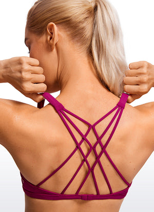 Strappy Sports Bra - Six Strap Design, Low Cut
