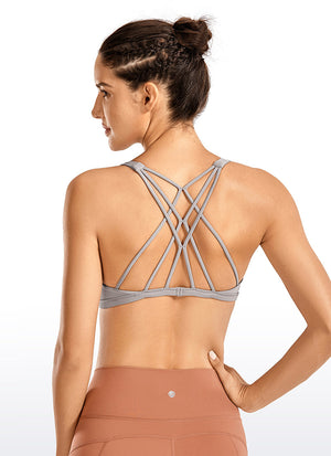 Strappy Sports Bra - Six Strap Design, Low Cut