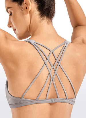 Strappy Sports Bra - Six Strap Design, Low Cut