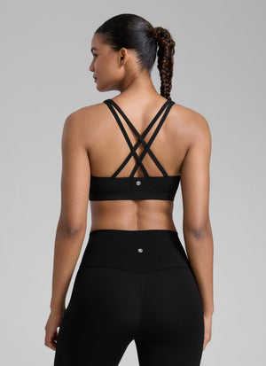Cross Back Four Strap Bra - Four Strap Design, Cross Back