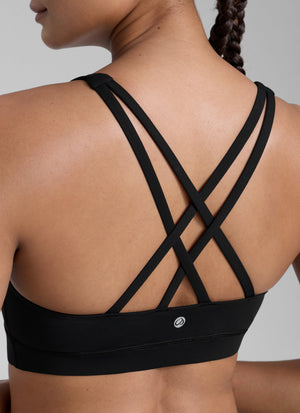 Cross Back Four Strap Bra - Four Strap Design, Cross Back