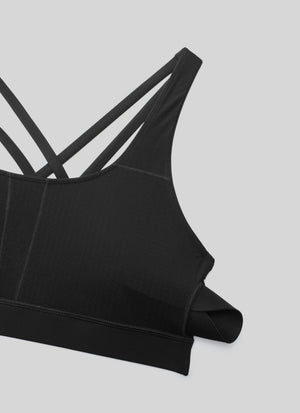 Cross Back Four Strap Bra - Four Strap Design, Cross Back