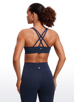 Cross Back Four Strap Bra - Four Strap Design, Cross Back