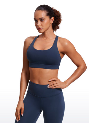Cross Back Four Strap Bra - Four Strap Design, Cross Back