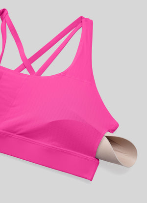 Cross Back Four Strap Bra - Four Strap Design, Cross Back