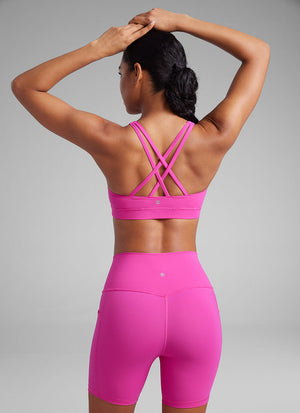 Cross Back Four Strap Bra - Four Strap Design, Cross Back