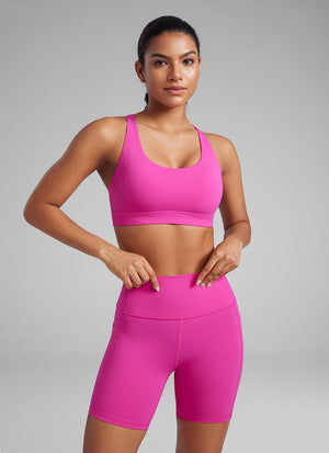 Cross Back Four Strap Bra - Four Strap Design, Cross Back