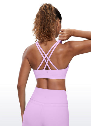 Cross Back Four Strap Bra - Four Strap Design, Cross Back