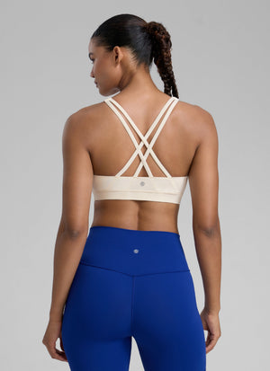 Cross Back Four Strap Bra - Four Strap Design, Cross Back - Sage