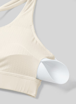 Cross Back Four Strap Bra - Four Strap Design, Cross Back