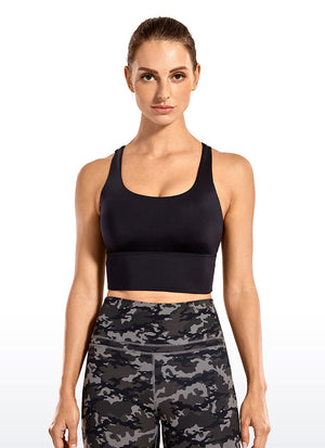 Longline Strappy Back Bra - Strappy Back, Extended Hem