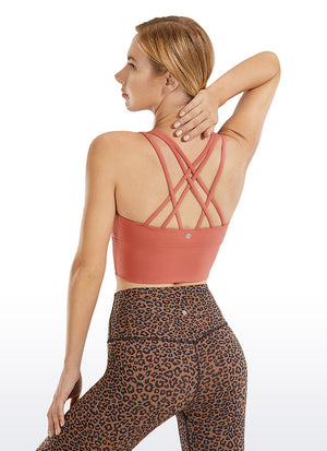 Longline Strappy Back Bra - Strappy Back, Extended Hem