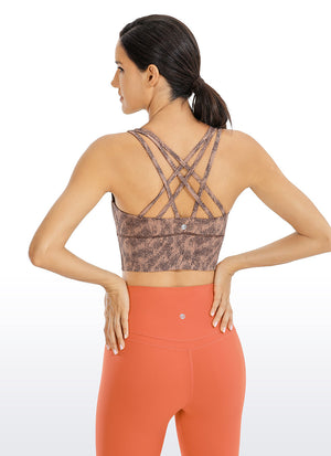 Longline Strappy Back Bra - Strappy Back, Extended Hem