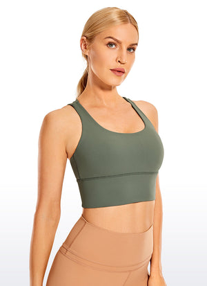 Longline Strappy Back Bra - Strappy Back, Extended Hem