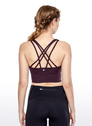 Longline Strappy Back Bra - Strappy Back, Extended Hem