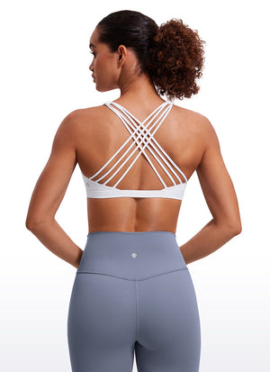 Strappy Low Cut Sports Bra - Eight Straps, Low Neckline