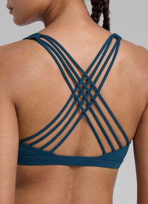 Strappy Low Cut Sports Bra - Eight Straps, Low Neckline