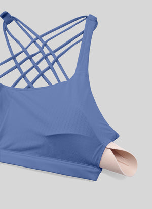Strappy Low Cut Sports Bra - Eight Straps, Low Neckline