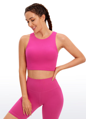 High Neck Racerback Tank Top - High Neck, Racerback - Hibiscus Purple