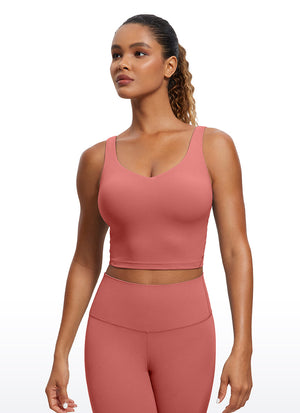 V Neck Bra Tank Top - V Neck, Built-in Support