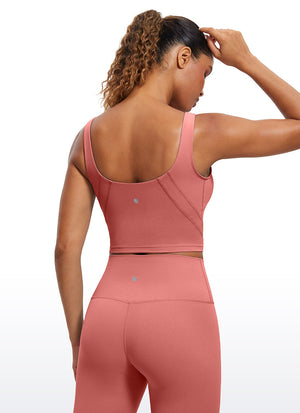 V Neck Bra Tank Top - V Neck, Built-in Support