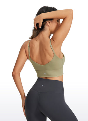 Longline Adjustable Strap Bra - Adjustable Straps, Extended Coverage