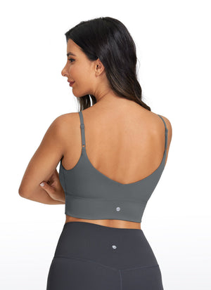 Longline Adjustable Strap Bra - Adjustable Straps, Extended Coverage