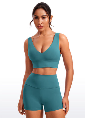 Deep V Neck Longline Bra - Deep V, Extended Length
